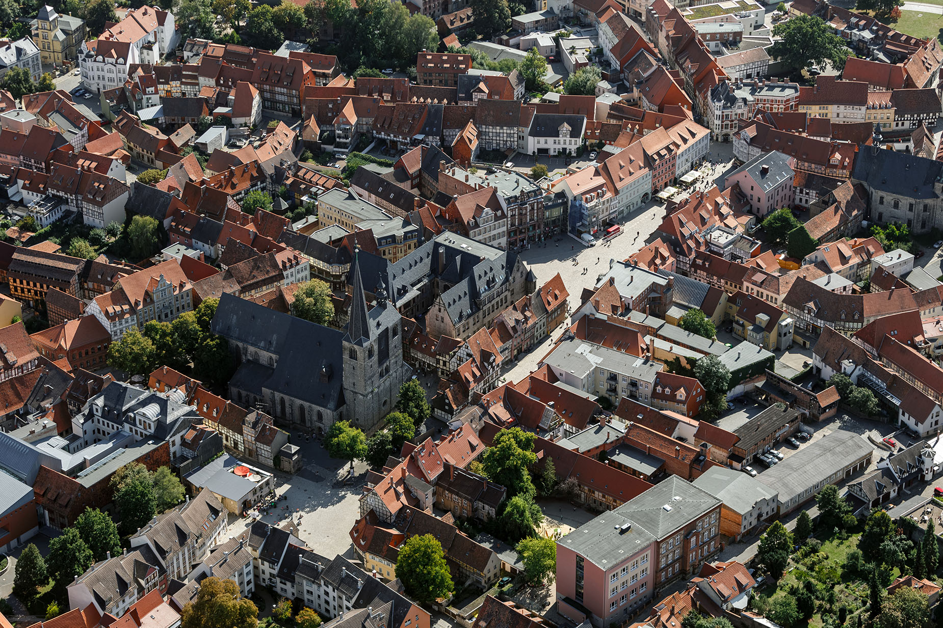 Luftaufnahme Markt Quedlinburg von Nordwesten
