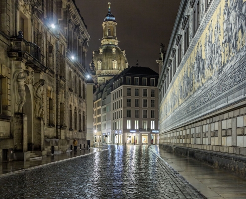 Augustusstraße Dresden (Nachtaufnahme)