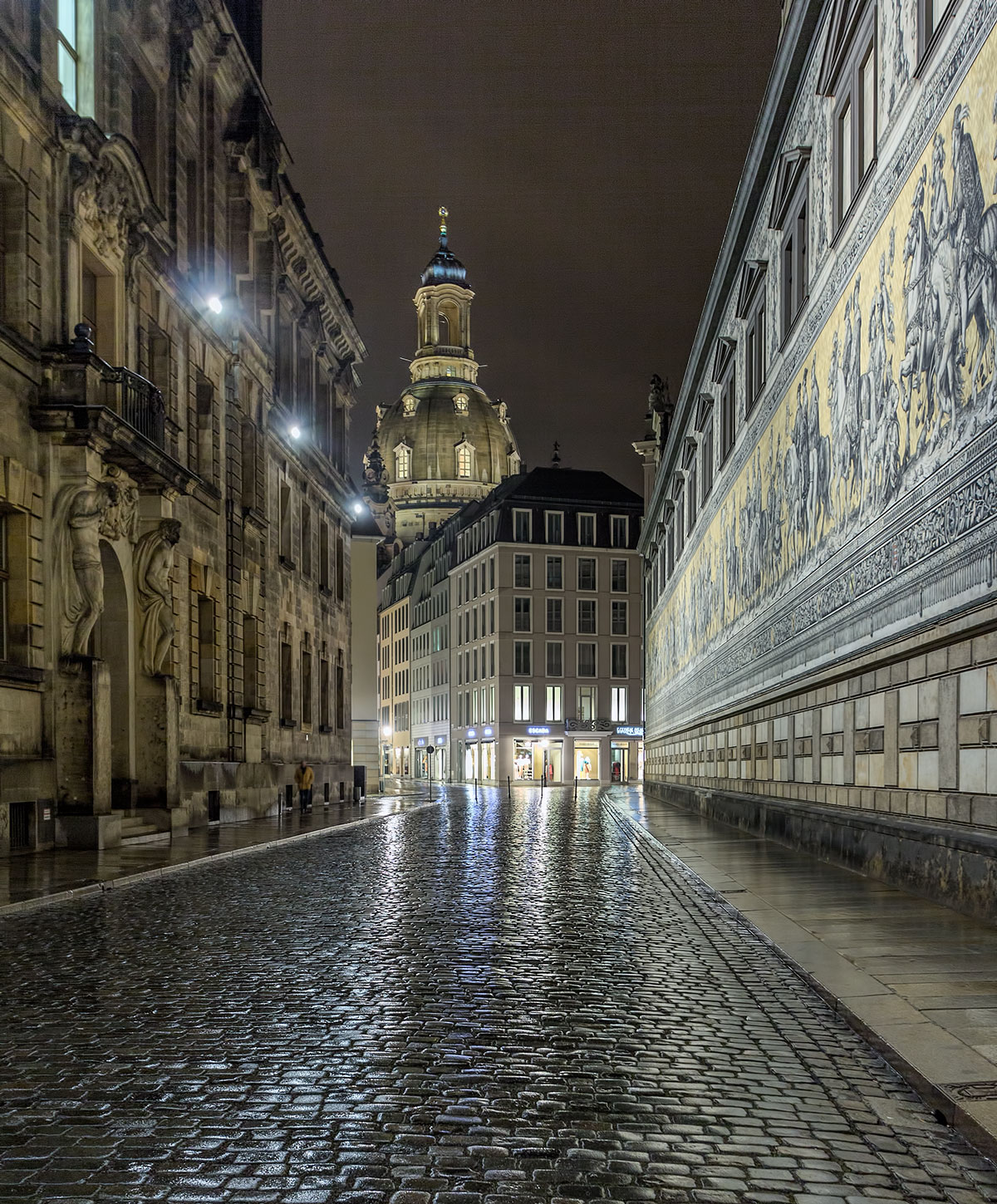 Augustusstraße Dresden (Nachtaufnahme)