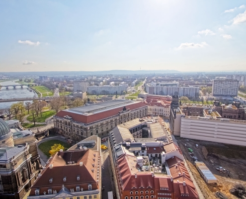 Ostblick aus der Laterne der Frauenkirche in Dresden | Architekturfotografie