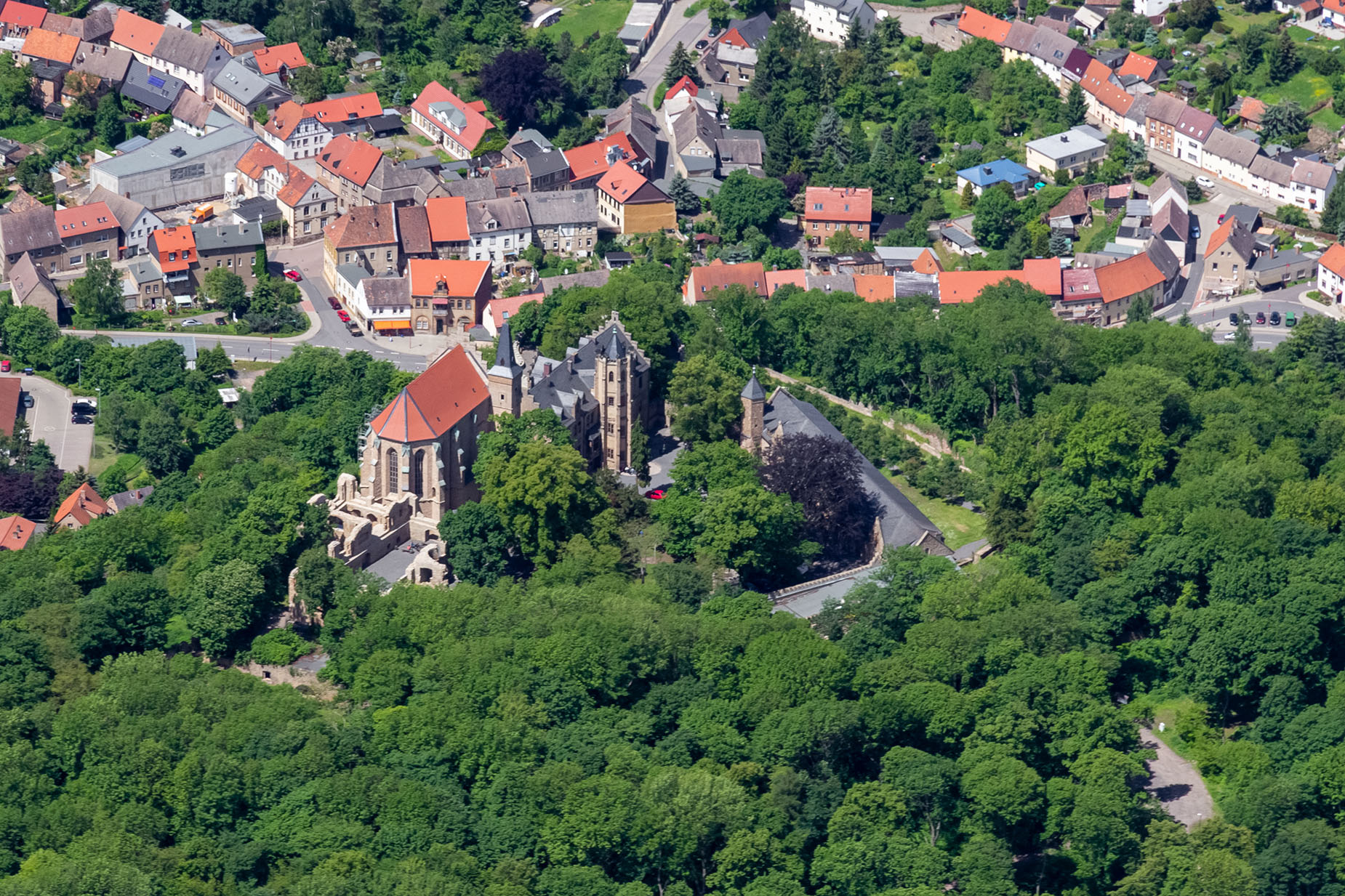Luftbild Schloss Mansfeld