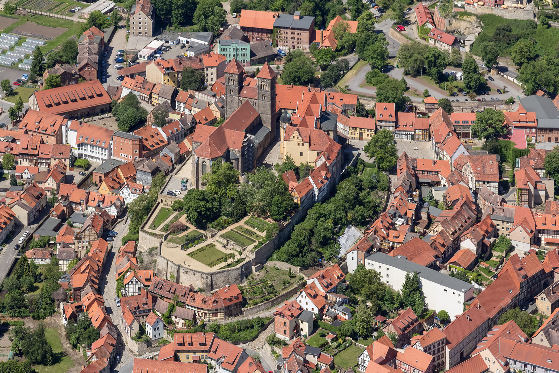 Luftbild Schlossberg Quedlinburg (Blick von Osten)