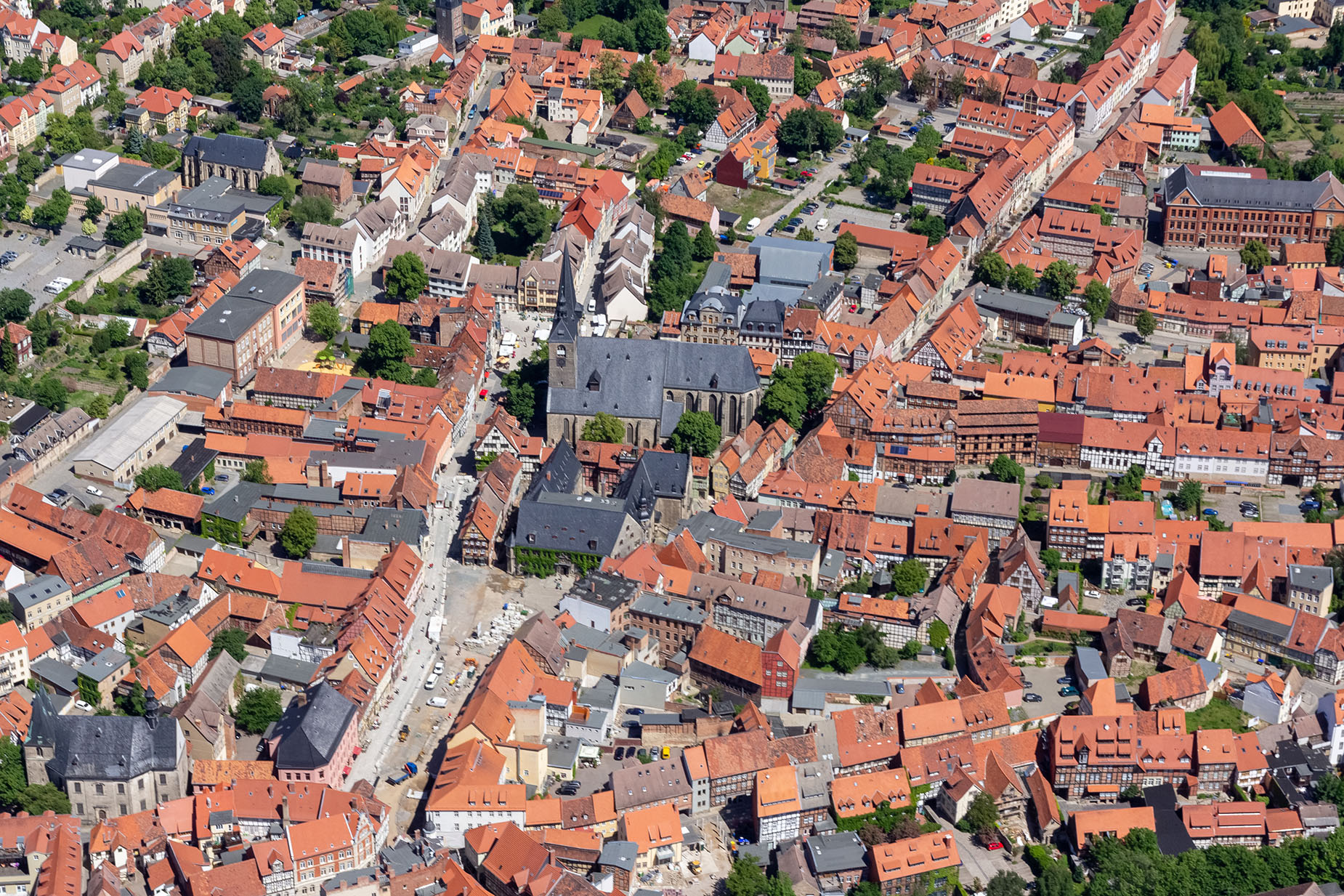 Luftbild Altstadt Quedlinburg