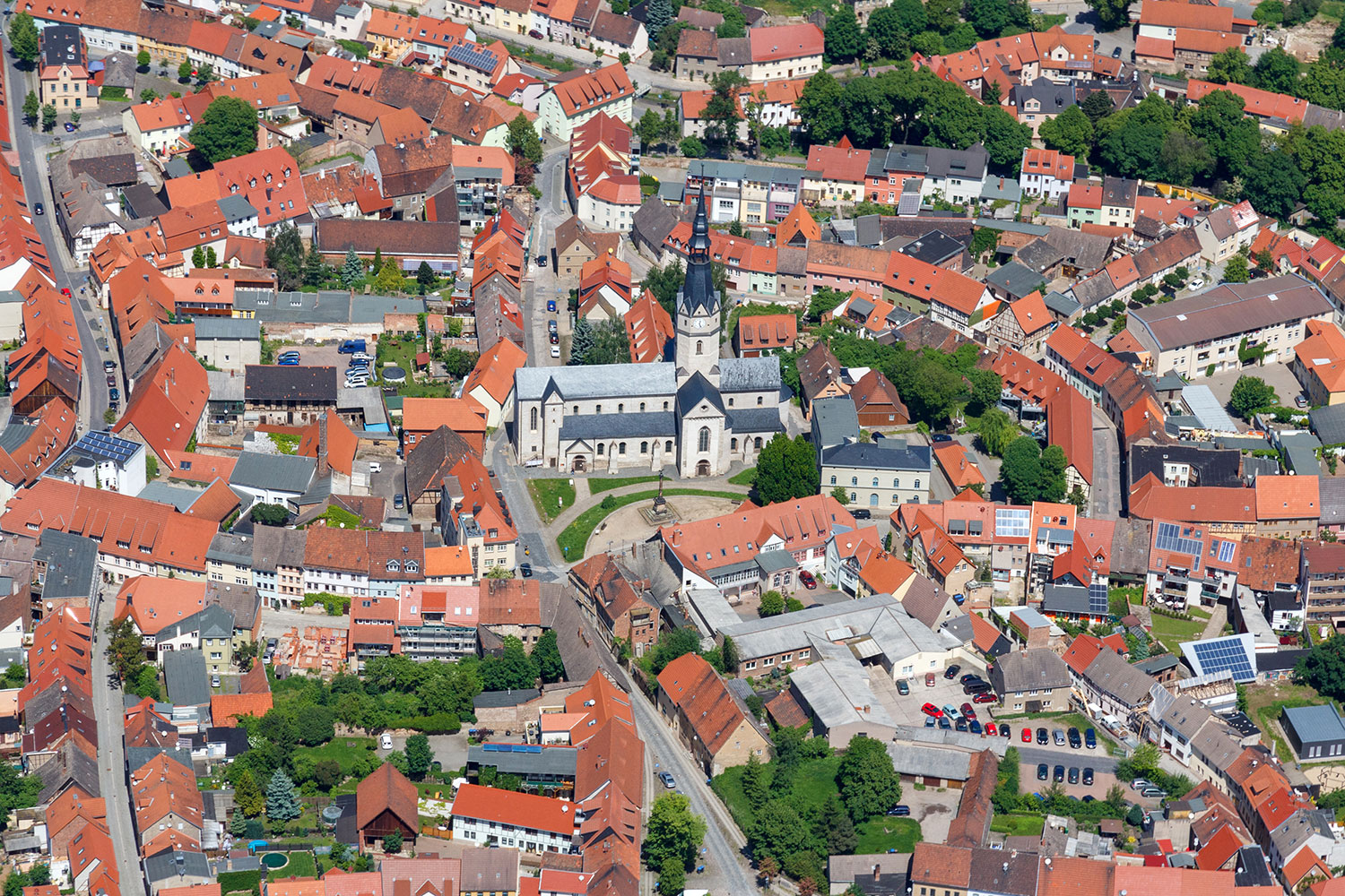 Luftbild Ulrichkirche Sangerhausen